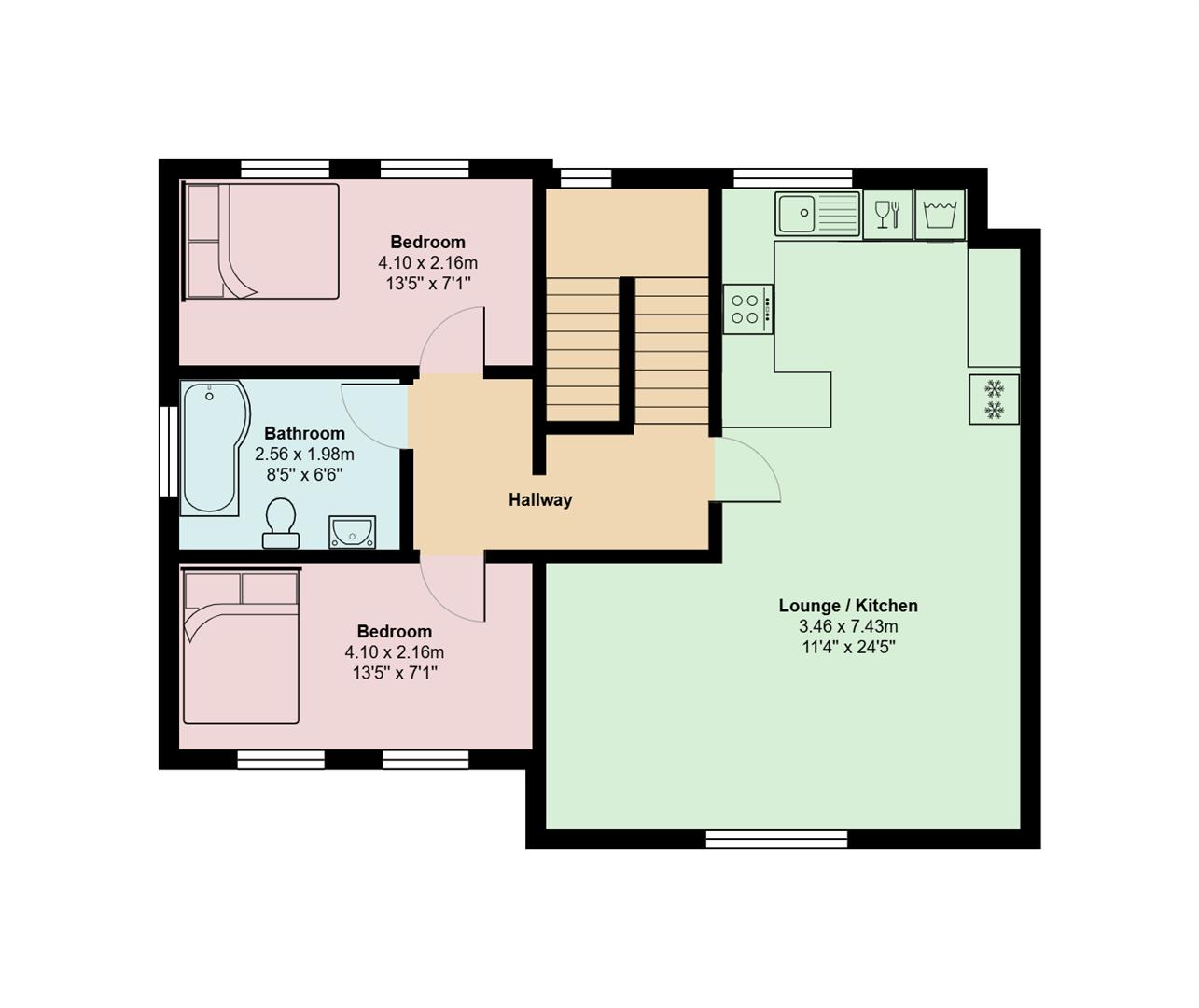 Floorplan for Richmond Road, Roath